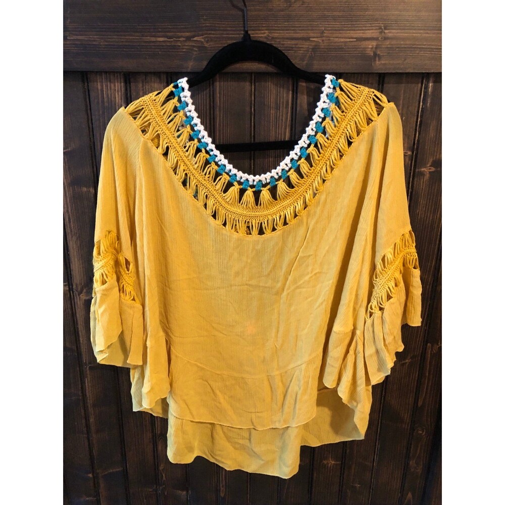 Gold gauze top by Listicle Sz Lg